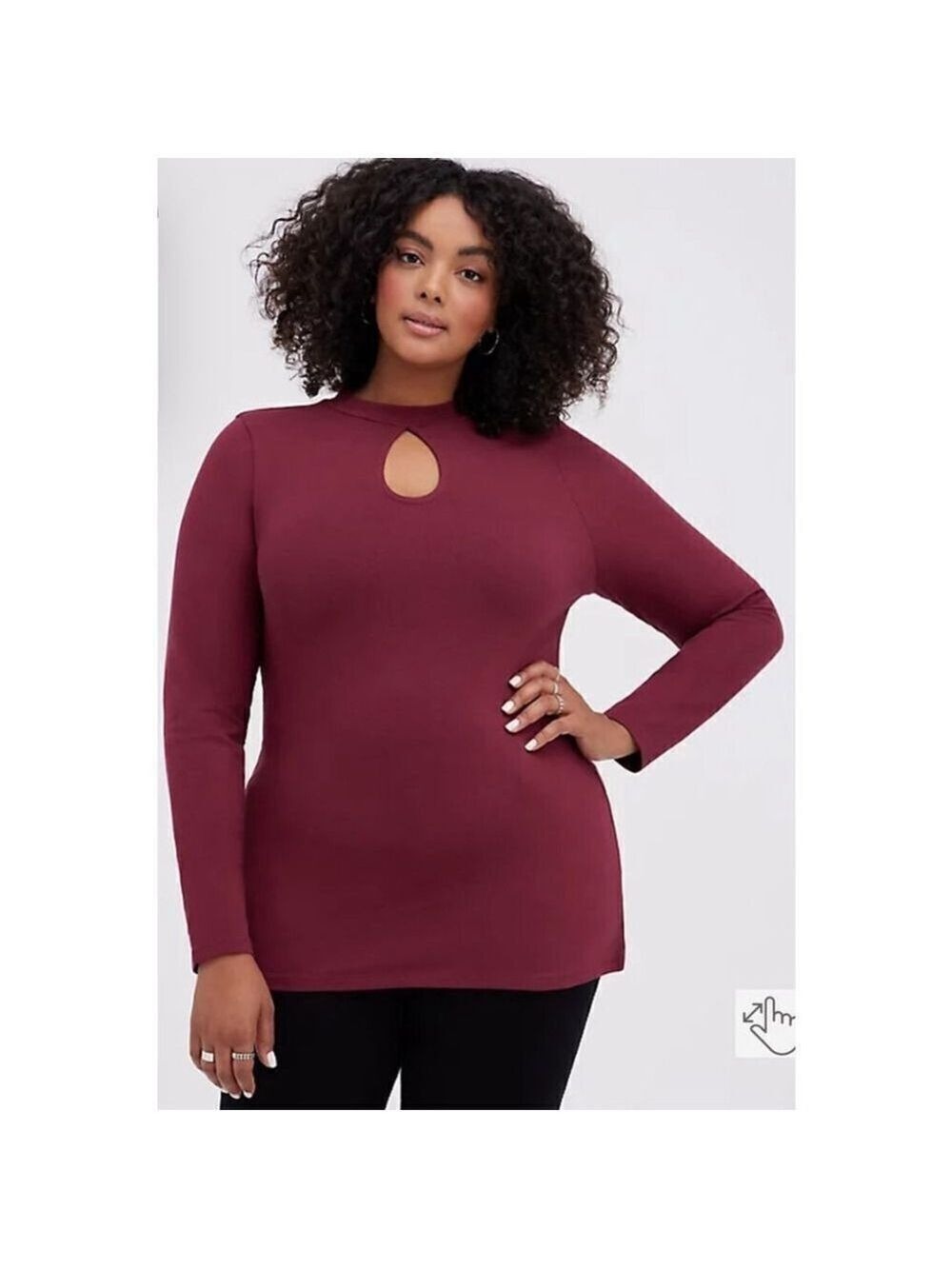 Torrid Foxy Open Back Long Sleeve Tee (Sz 1)